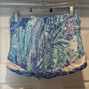 Lilly Pulitzer Luxletic Blue and Purple Patterned Athletic Shorts